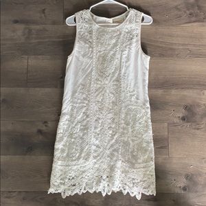 Anthropologie Light cream rehearsal dinner dress